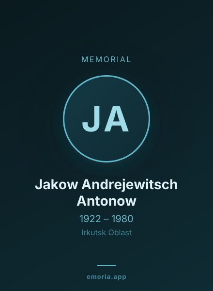 Memorial portrait of Jakow Andrejewitsch Antonow