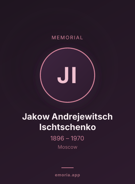 Memorial portrait of Jakow Andrejewitsch Ischtschenko