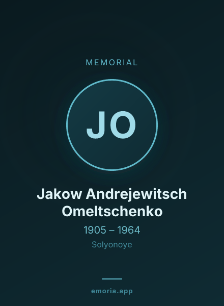 Memorial portrait of Jakow Andrejewitsch Omeltschenko
