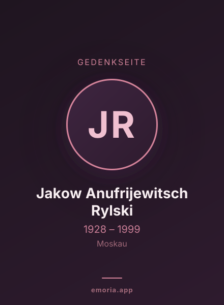 Gedenkportrait von Jakow Anufrijewitsch Rylski