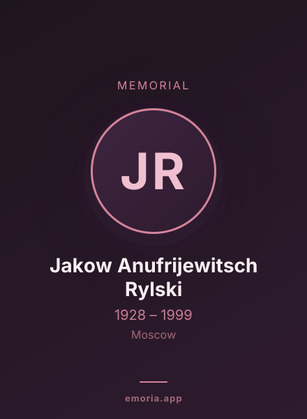 Memorial portrait of Jakow Anufrijewitsch Rylski
