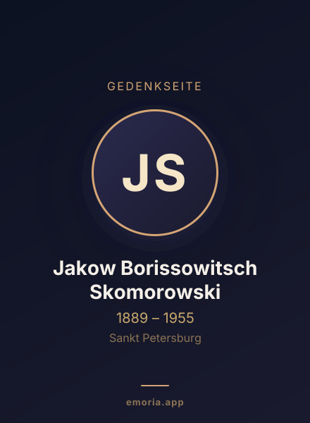Gedenkportrait von Jakow Borissowitsch Skomorowski