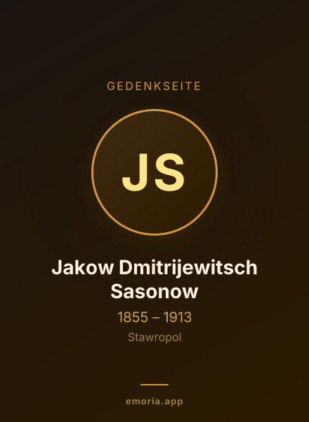 Gedenkportrait von Jakow Dmitrijewitsch Sasonow