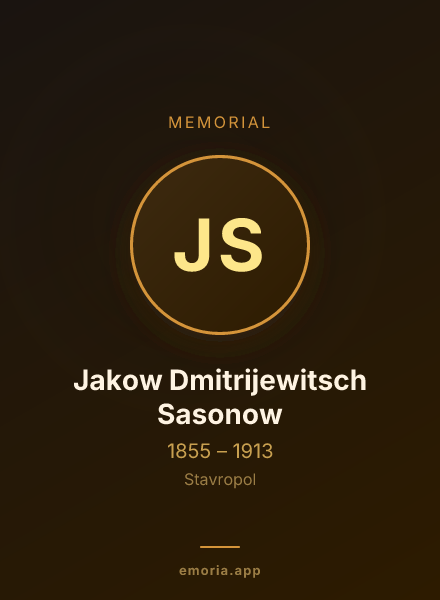 Memorial portrait of Jakow Dmitrijewitsch Sasonow