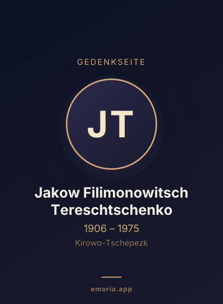 Gedenkportrait von Jakow Filimonowitsch Tereschtschenko