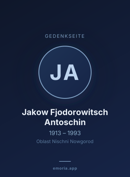 Gedenkportrait von Jakow Fjodorowitsch Antoschin
