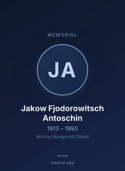 Memorial portrait of Jakow Fjodorowitsch Antoschin