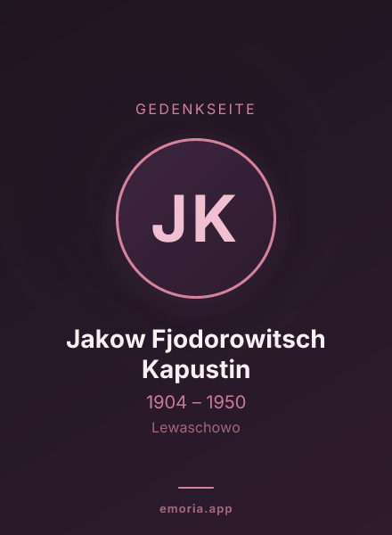 Gedenkportrait von Jakow Fjodorowitsch Kapustin