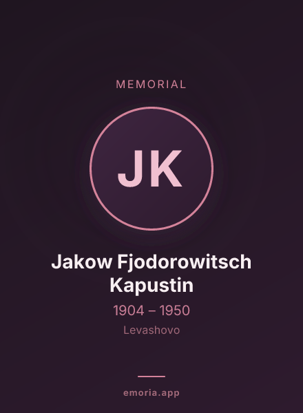 Memorial portrait of Jakow Fjodorowitsch Kapustin