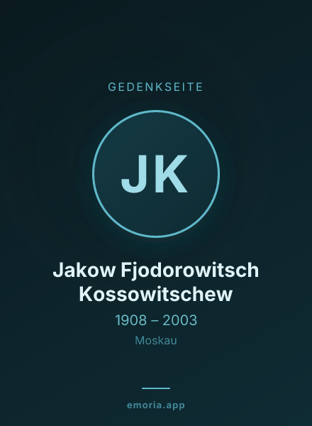 Gedenkportrait von Jakow Fjodorowitsch Kossowitschew