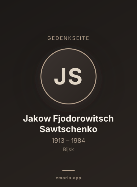 Gedenkportrait von Jakow Fjodorowitsch Sawtschenko