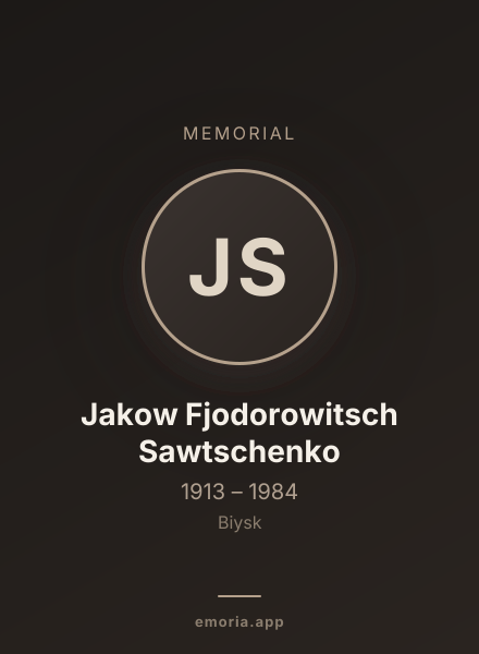 Memorial portrait of Jakow Fjodorowitsch Sawtschenko