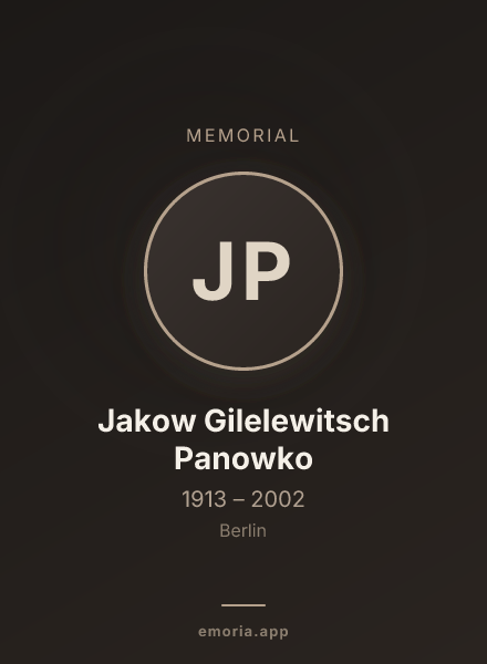 Memorial portrait of Jakow Gilelewitsch Panowko