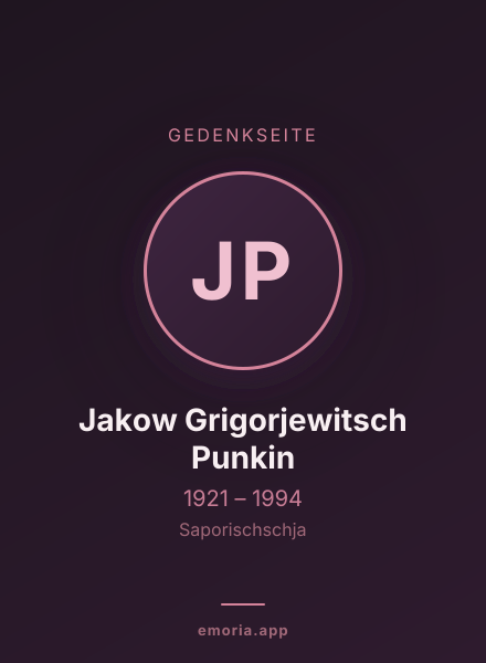 Gedenkportrait von Jakow Grigorjewitsch Punkin