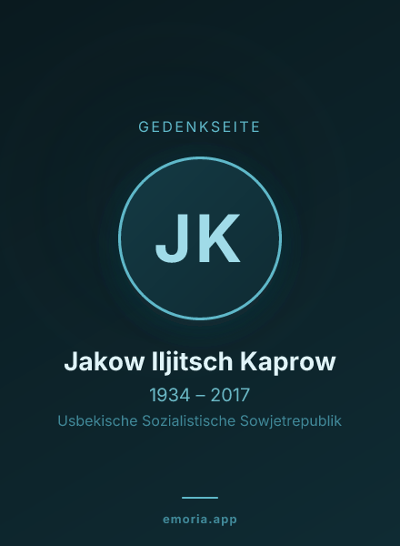 Gedenkportrait von Jakow Iljitsch Kaprow
