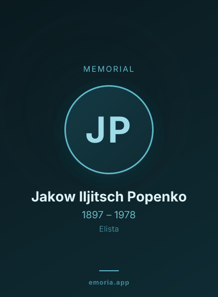 Memorial portrait of Jakow Iljitsch Popenko