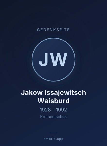 Gedenkportrait von Jakow Issajewitsch Waisburd