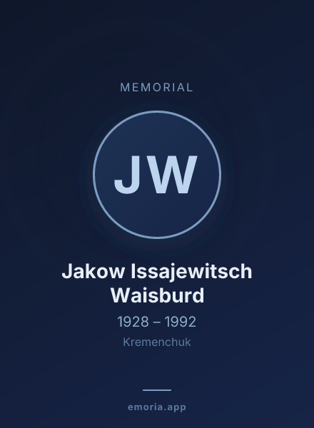Memorial portrait of Jakow Issajewitsch Waisburd