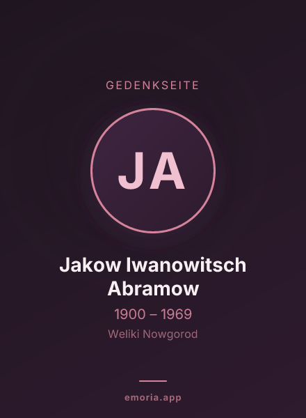 Gedenkportrait von Jakow Iwanowitsch Abramow