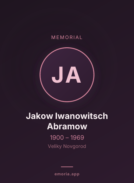 Memorial portrait of Jakow Iwanowitsch Abramow