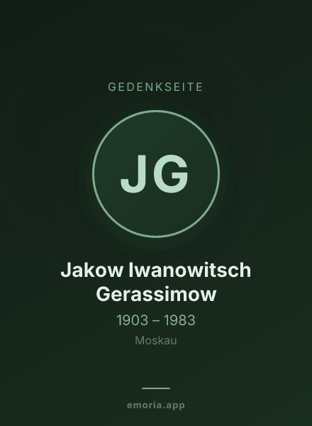 Gedenkportrait von Jakow Iwanowitsch Gerassimow