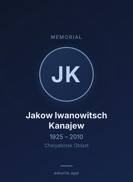 Memorial portrait of Jakow Iwanowitsch Kanajew
