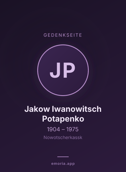 Gedenkportrait von Jakow Iwanowitsch Potapenko