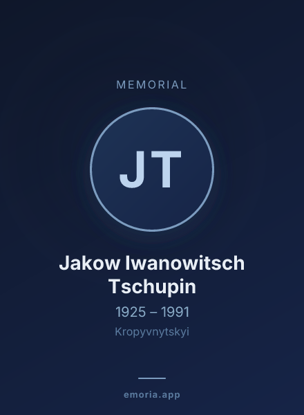 Memorial portrait of Jakow Iwanowitsch Tschupin