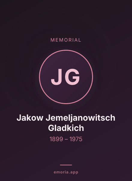 Memorial portrait of Jakow Jemeljanowitsch Gladkich