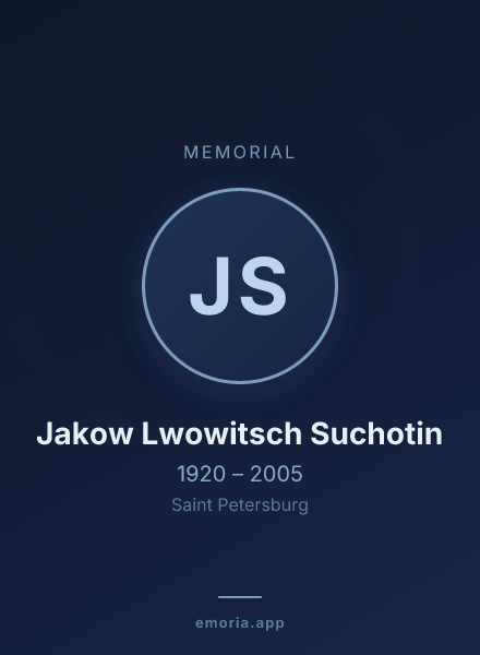 Memorial portrait of Jakow Lwowitsch Suchotin