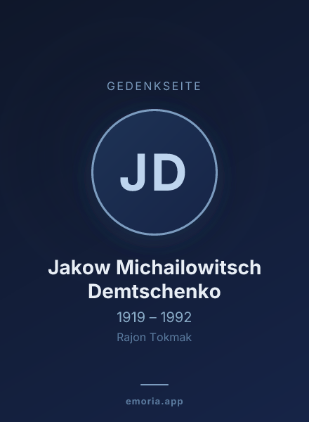 Gedenkportrait von Jakow Michailowitsch Demtschenko