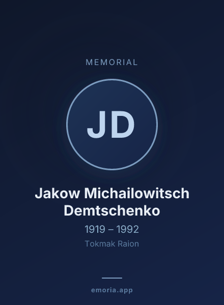 Memorial portrait of Jakow Michailowitsch Demtschenko