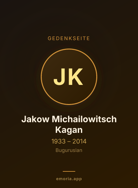 Gedenkportrait von Jakow Michailowitsch Kagan