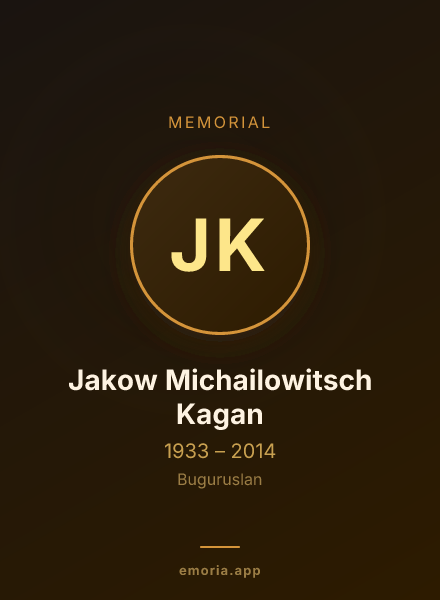Memorial portrait of Jakow Michailowitsch Kagan