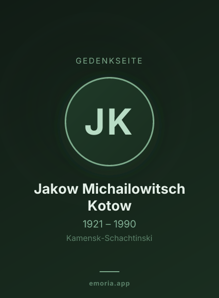 Gedenkportrait von Jakow Michailowitsch Kotow