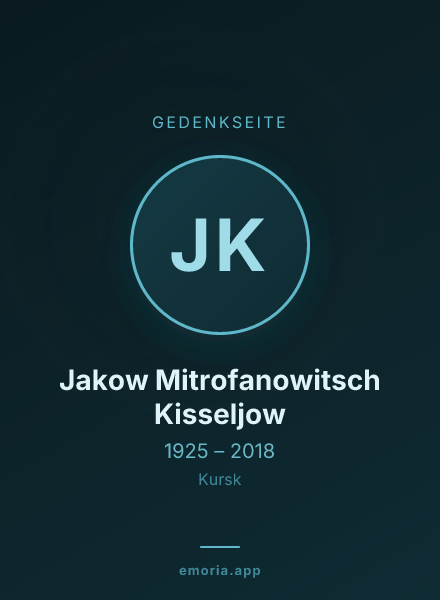 Gedenkportrait von Jakow Mitrofanowitsch Kisseljow