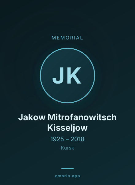 Memorial portrait of Jakow Mitrofanowitsch Kisseljow