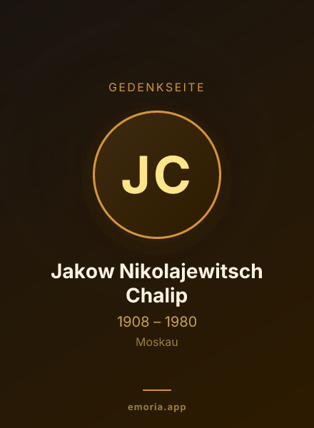 Gedenkportrait von Jakow Nikolajewitsch Chalip