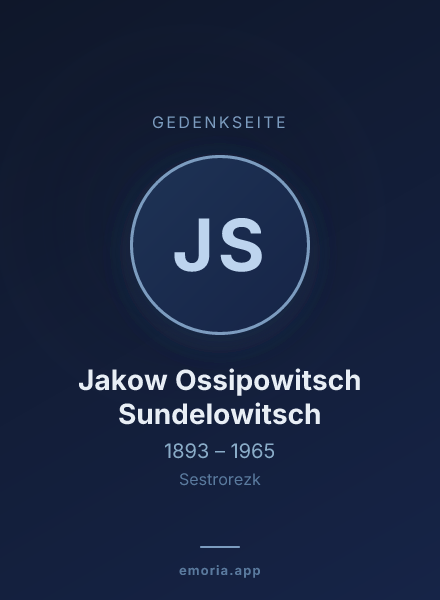 Gedenkportrait von Jakow Ossipowitsch Sundelowitsch