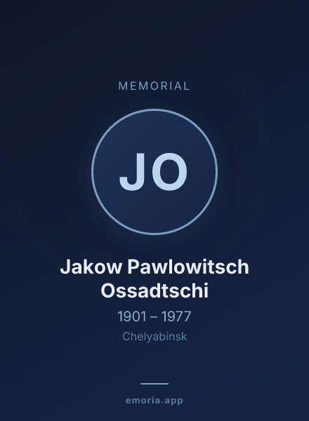 Memorial portrait of Jakow Pawlowitsch Ossadtschi
