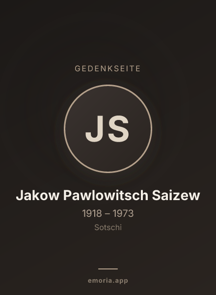 Gedenkportrait von Jakow Pawlowitsch Saizew