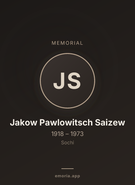 Memorial portrait of Jakow Pawlowitsch Saizew