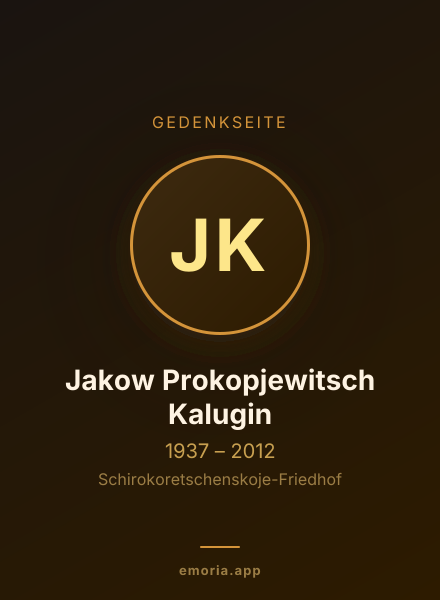 Gedenkportrait von Jakow Prokopjewitsch Kalugin