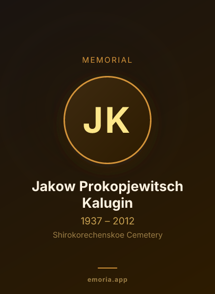 Memorial portrait of Jakow Prokopjewitsch Kalugin