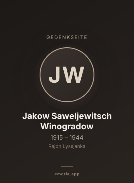 Gedenkportrait von Jakow Saweljewitsch Winogradow