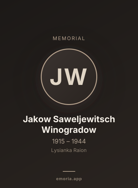 Memorial portrait of Jakow Saweljewitsch Winogradow