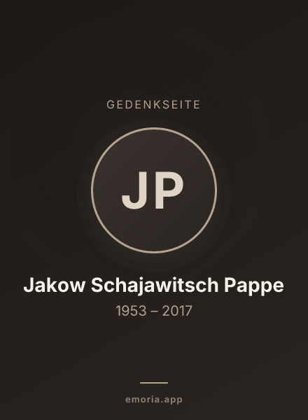Gedenkportrait von Jakow Schajawitsch Pappe