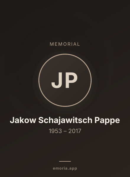 Memorial portrait of Jakow Schajawitsch Pappe