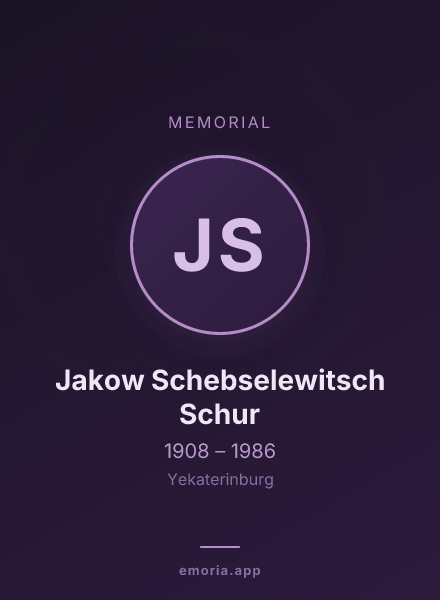 Memorial portrait of Jakow Schebselewitsch Schur