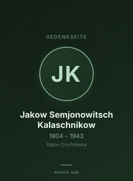 Gedenkportrait von Jakow Semjonowitsch Kalaschnikow